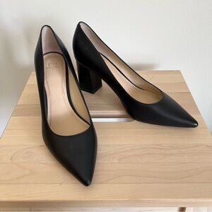 Marc Fisher Black Leather Heels Classic Pointed-Toe Pumps
